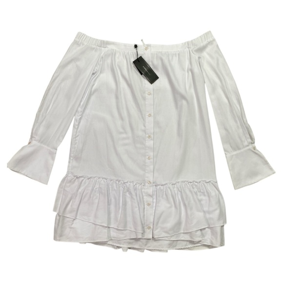 NWT BCBGMAXAZRIA Aiyana Off The Shoulder Dress In White Size Small - Picture 4 of 10